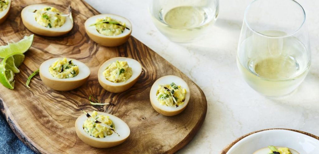 Chef Trevor Bird always has an interesting take on classics! This creative and easy way to prepare and serve deviled eggs will impress your guests for sure!