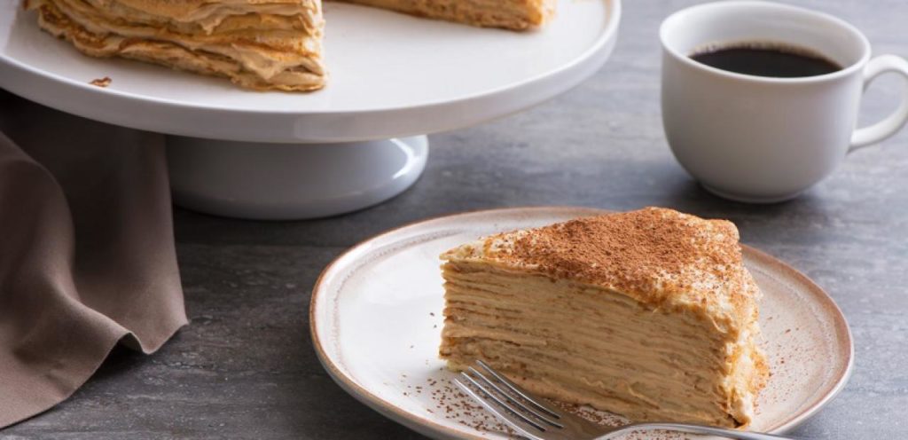 This take on tiramisu is made with layers of crêpes and a rich espresso mascarpone filling to create an eye-catching brunch item or dessert that will wow any crowd. 