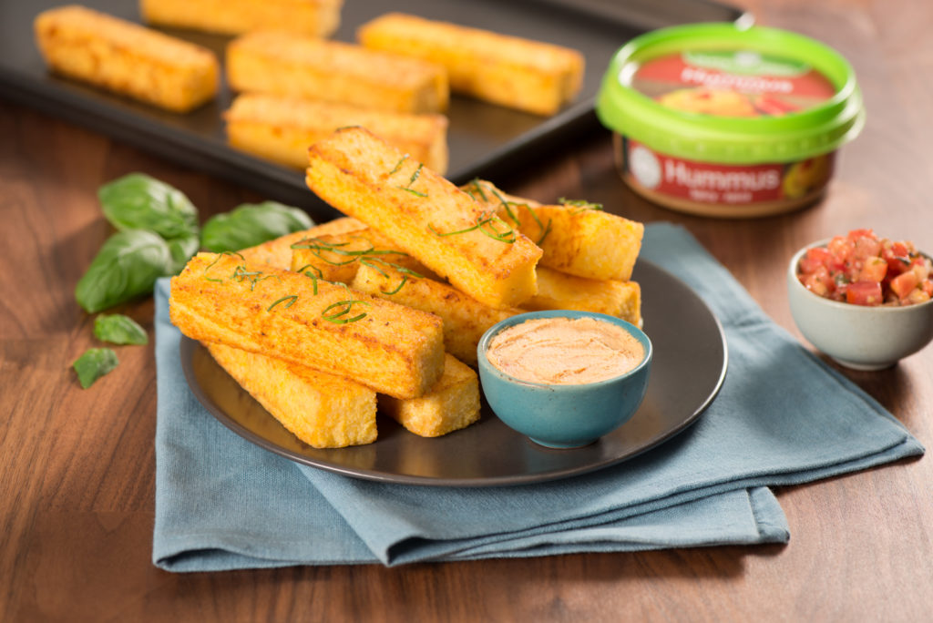 Recette : Savourez cette recette de frites de polenta aux artichauts et à l'asiago avec Summer Fresh.