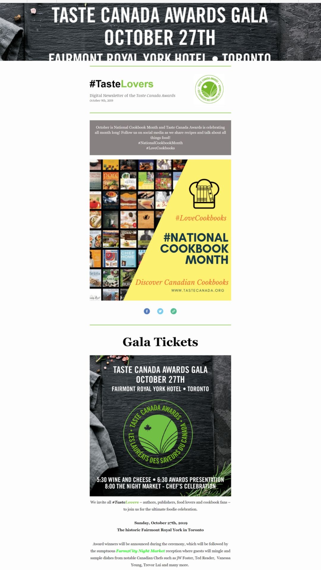 October Taste Canada Newsletter