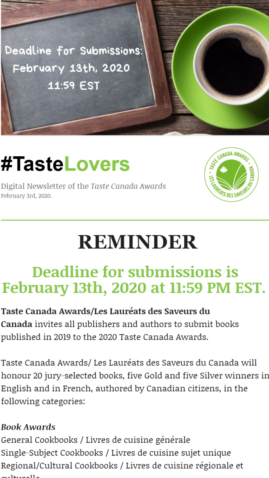 Call for Submissions newsletter