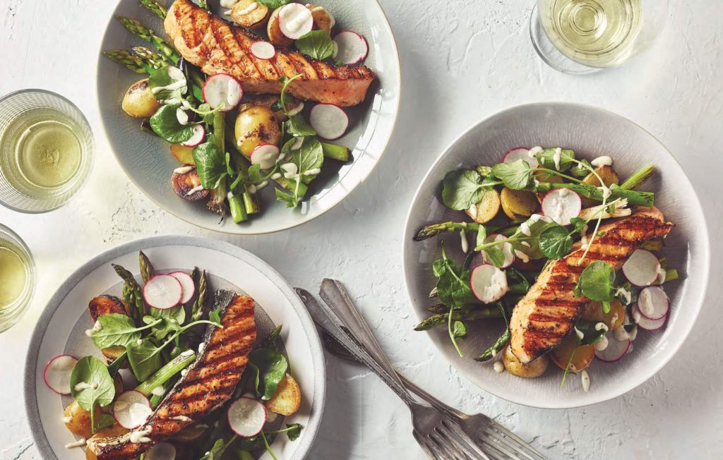 Grilled Vegetable and Salmon Salad