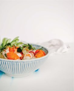 VEGETABLE RIBBON, PORK, AND SHRIMP SALAD