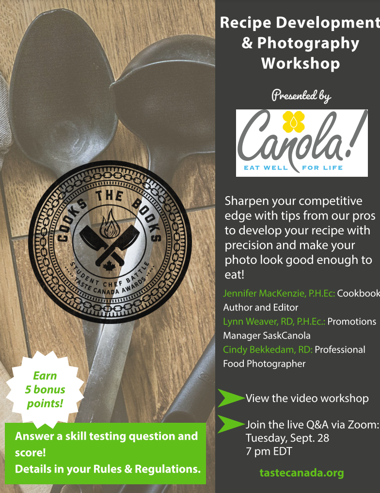 Taste Canada Recipe Development 101 Presented by Canola Eat Well
