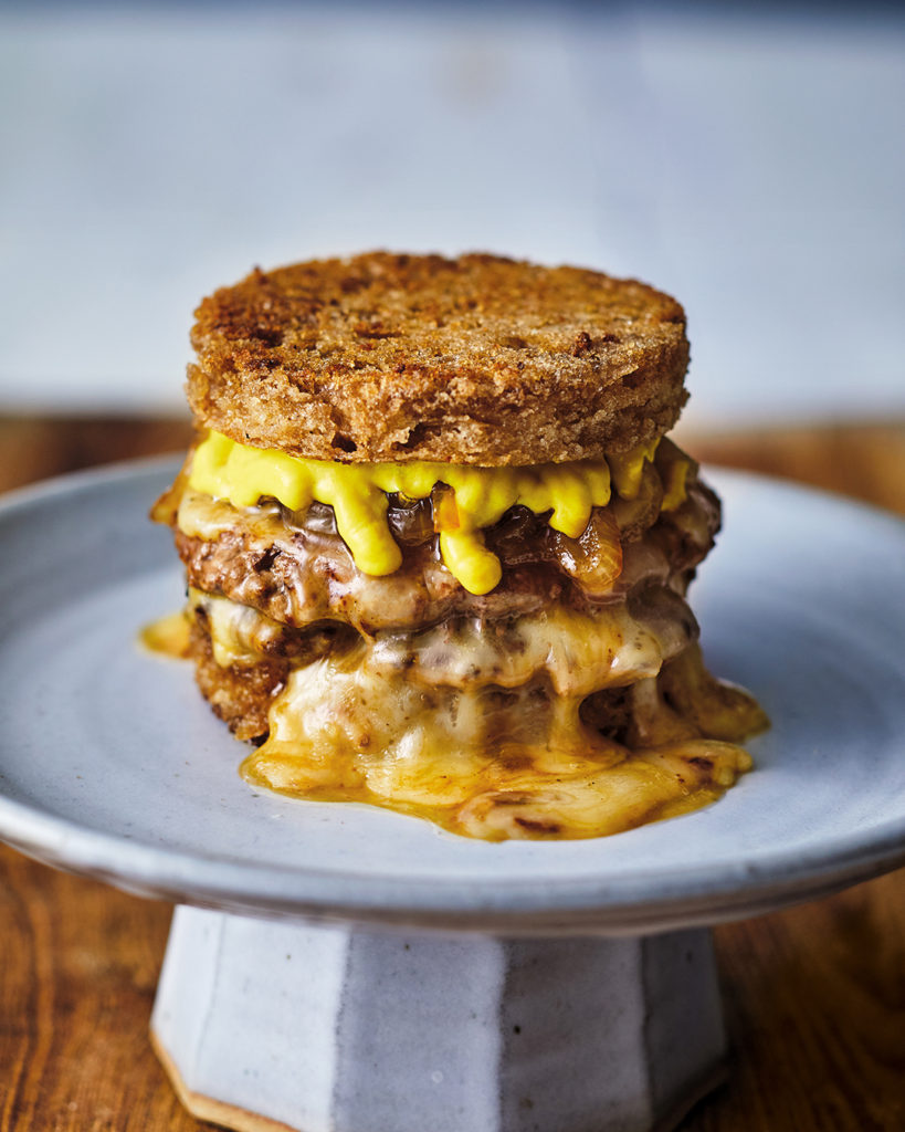 Double Beef Patty Melt with Gruyère and Molasses Bread
