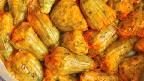 Spicy Stuffed Zucchini Blossoms (Anthous) Ανθούς - Taste Canada