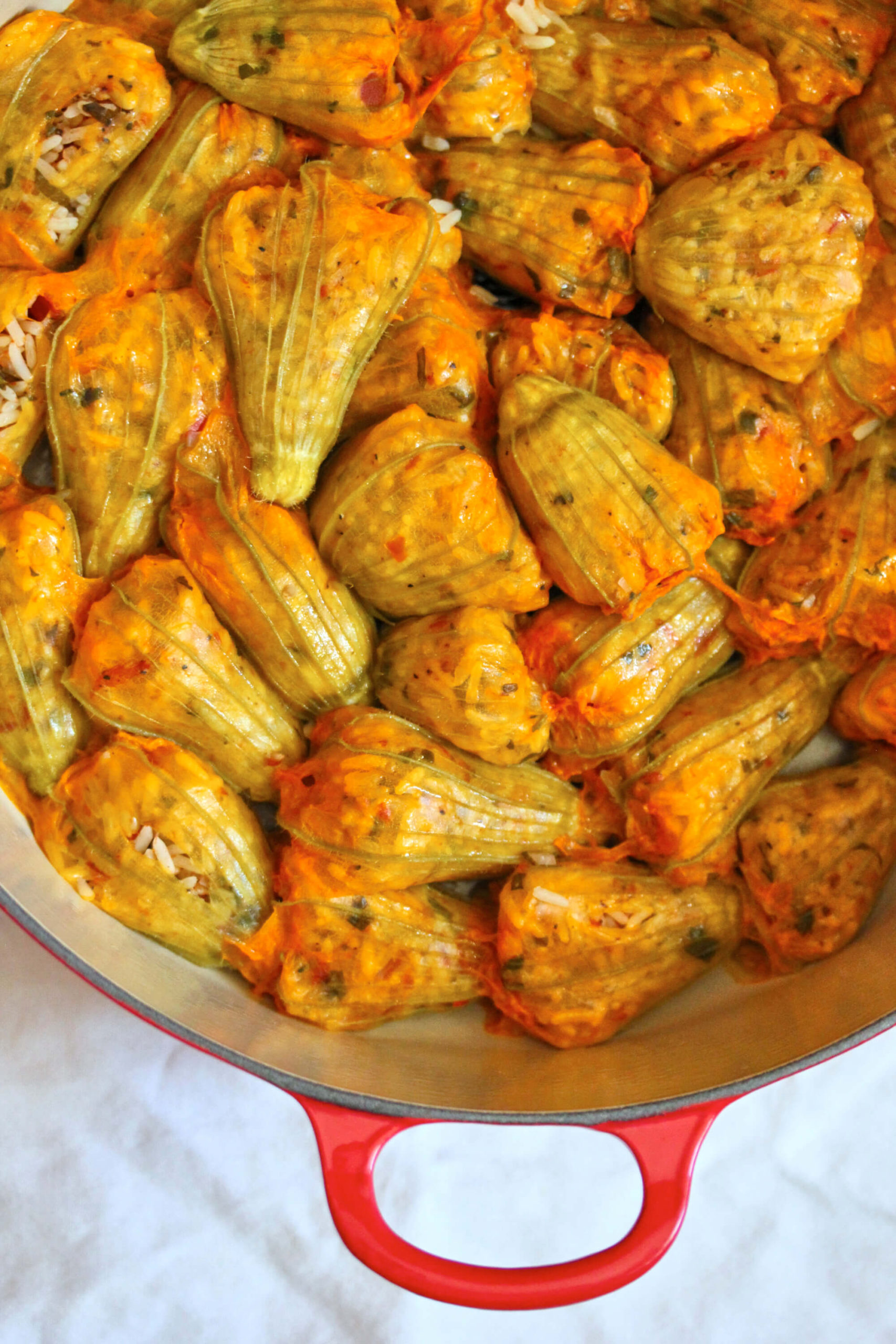 Spicy Stuffed Zucchini Blossoms (Anthous) Ανθούς - Taste Canada