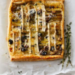 Leek and Olive Tart with Two Cheeses