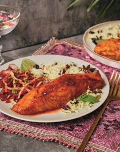 Mapled Tandoorin Salmon with Mint