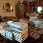 piles of books submitted for the Taste Canada Awards