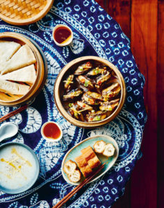 Aubergine asiatique farcie au porc et cuite à la vapeur