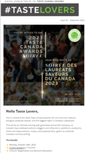 Sept 20 Taste Canada Newsletter