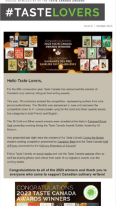 Taste Canada Newsletter Oct 31, 2023