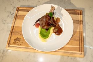 Team SAIT: Dry-Aged Rib Steak with Pommes Mousseline, Broccolini Purée and Prune Reduction