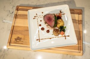 Team Top Toques: Pan Roasted Tenderloin Steak with Mini Pommes Anna and Prune-Port Reduction