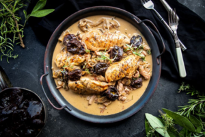 California Prunes Chicken Supreme with Brandy Sauce