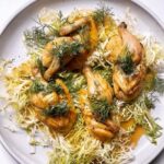 Lemon Roast Chicken with Jus, Frisée, and Dill