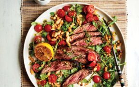 Flank Steak Salad with Crispy White Beans