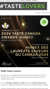 Taste Canada Newsletter - September 9