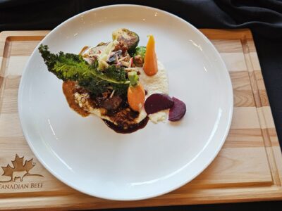 Cooks the Books: Stuffed Oxtail Medallions with Parsnip Puree and Prune Jus