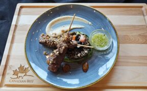 Cooks the Books by Centennial College - Flat Iron Liver Barbecue with Prunes Ensalada and Fried Garlic Wild Rice