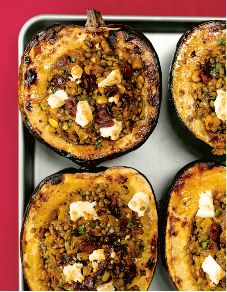 Curried Lentil Stuffed Squash