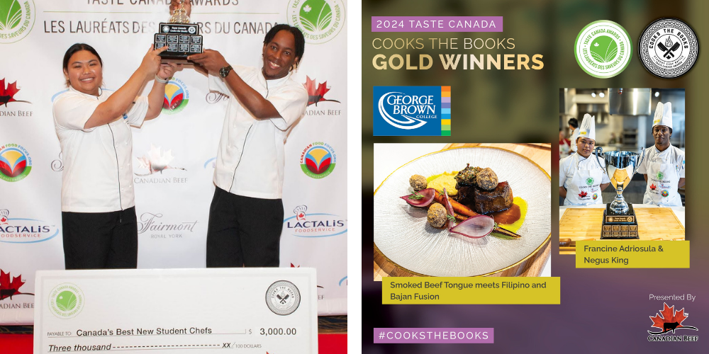 Cooks The Books Student Chefs Negus King and Francine May Adriosula, from George Brown College