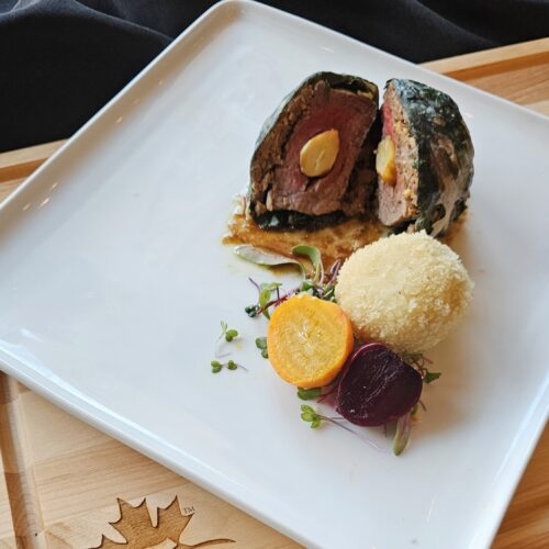 Cooks The Books: Petite Tender Steak with Potato Dumpling and KW Craft Apple Cider Glazed Beets