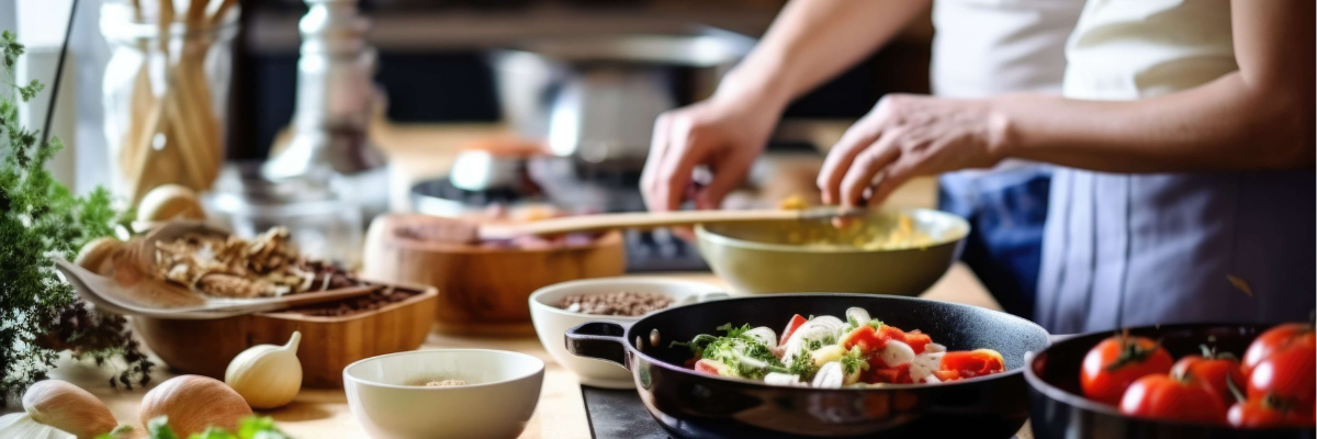 Two Taste Canada Partners at the counter cooking