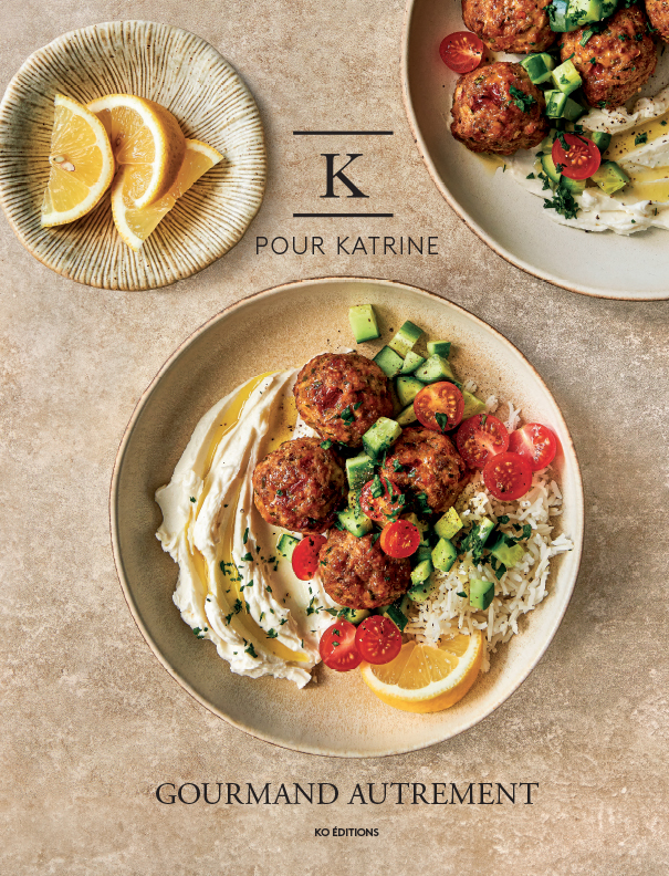 K pour Katrine Gourmand autrement_Couverture du livre (002) K pour Katrine. Gourmand autrement par Katrine Paradis et Margaux Verdier, KO Éditions, Montréal