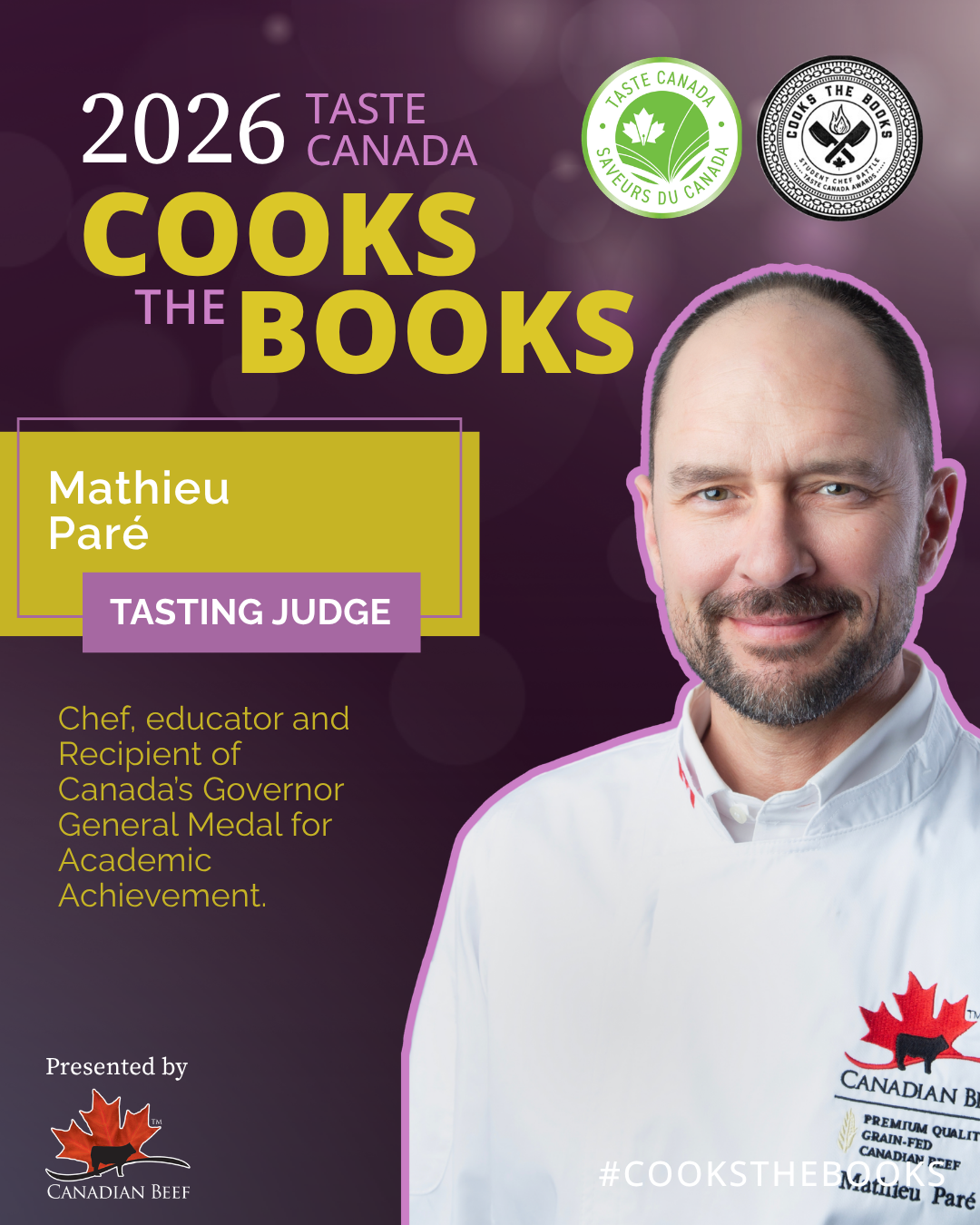 Mathieu Paré - judge at the Cooks the Books Competion