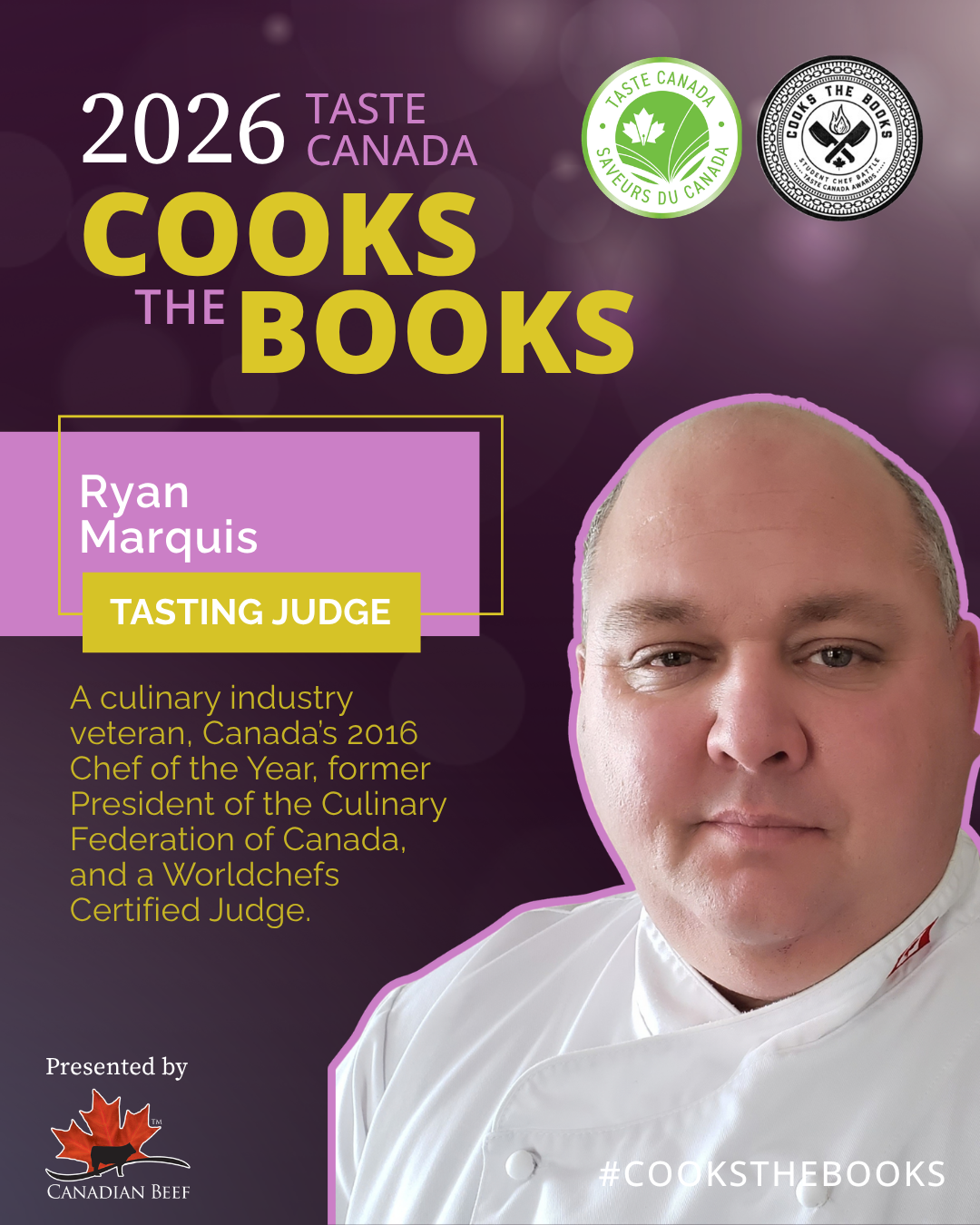 Ryan Marquis - judge at the Cooks the Books competion