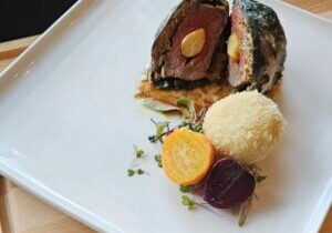 Cooks The Books: Petite Tender Steak with Potato Dumpling and KW Craft Apple Cider Glazed Beets