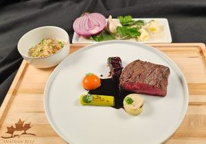 Global Canadian Beef Duo with Carrot Essence and Aromatic Rice
