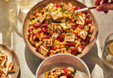 Salade de légumineuses au halloumi