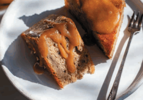 Banana Rum Cake with Beer-Caramel Sauce